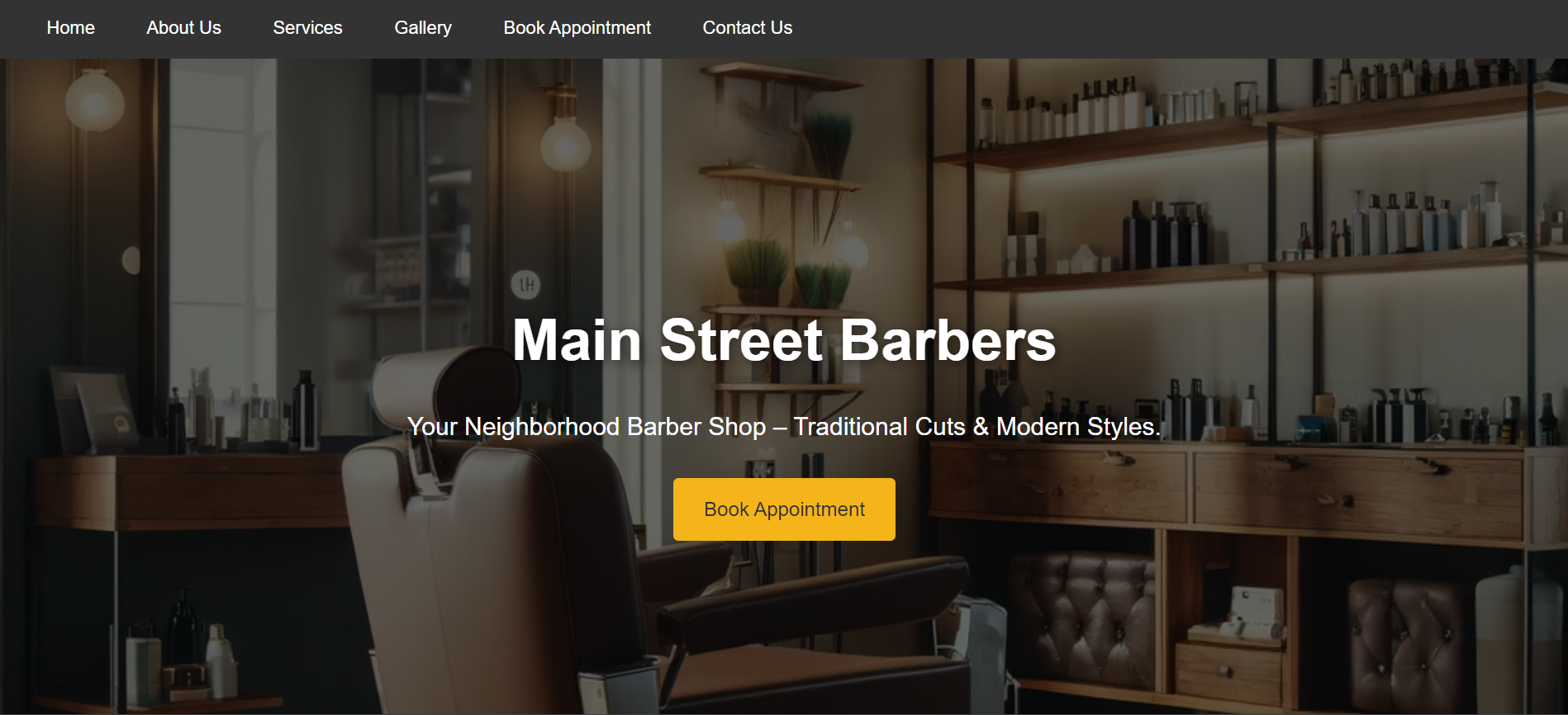 Main Street Barber Shop Website